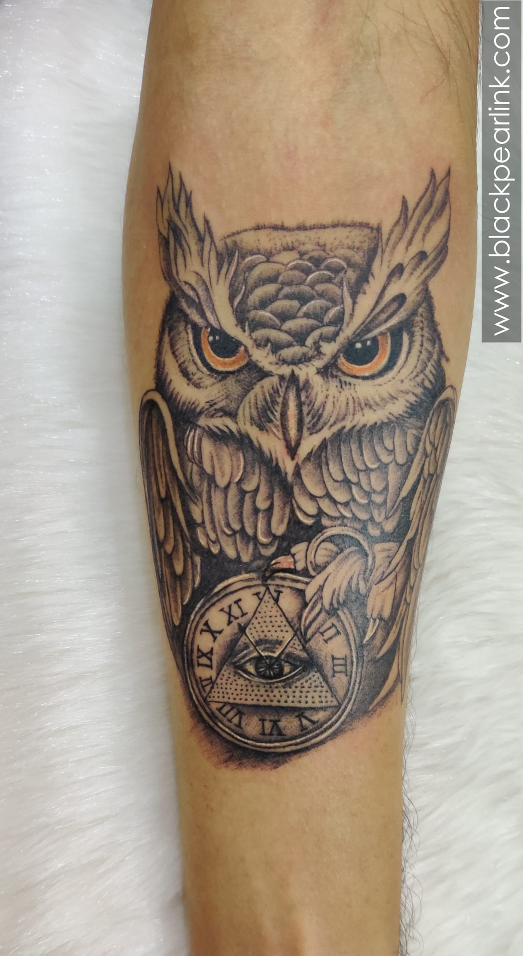 evil owl eyes tattoo