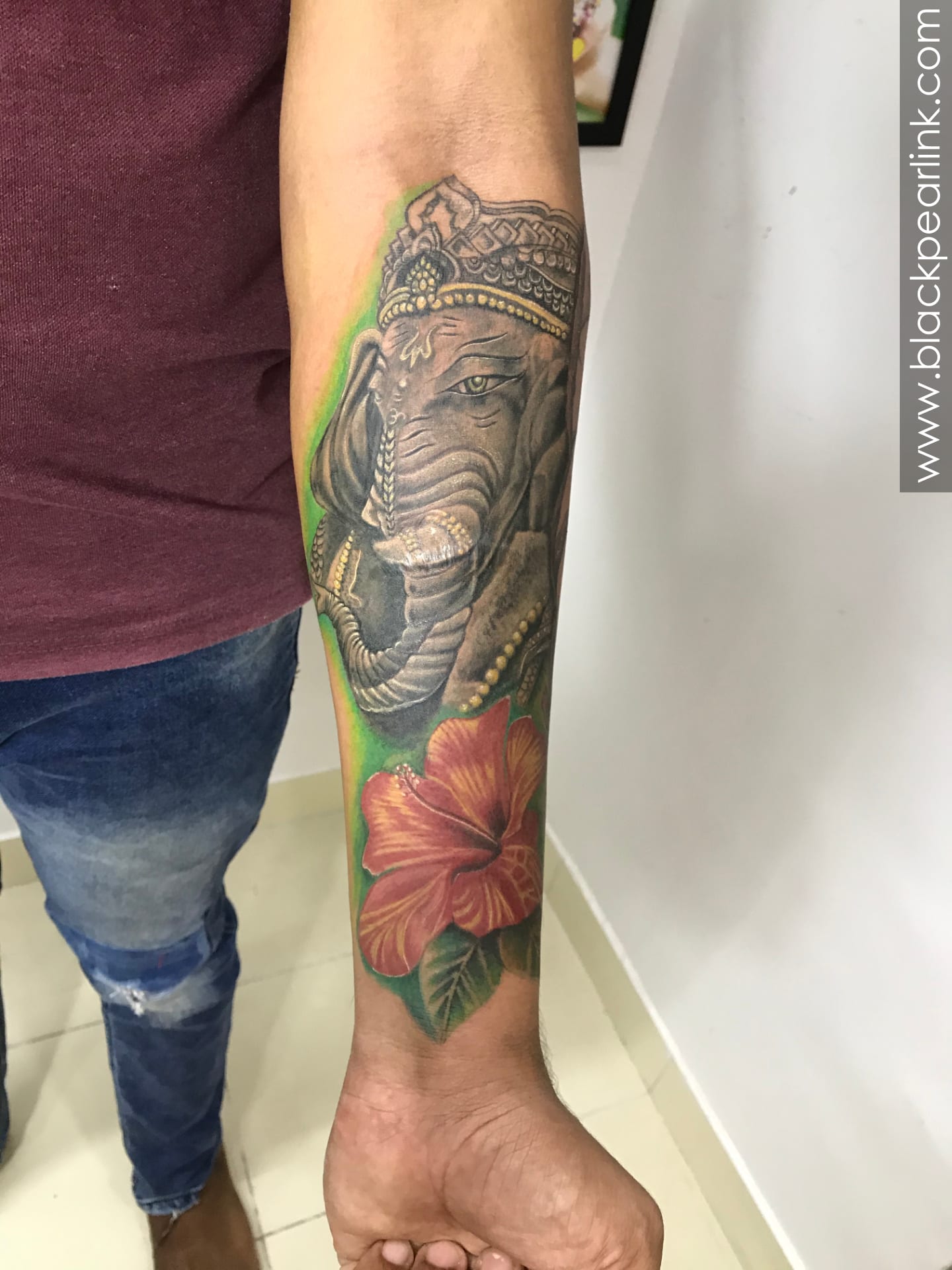 Tribal Lord Ganesha Tattoo on Arm - Ace Tattooz